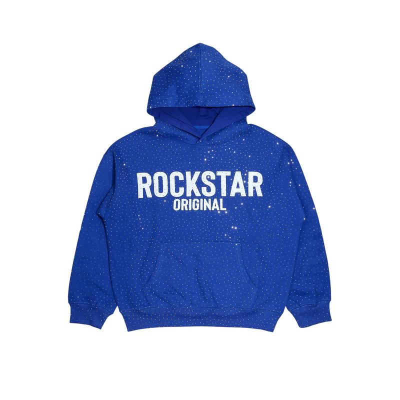 Crystiq Royal/White Rhinestone Oversized Hoodie