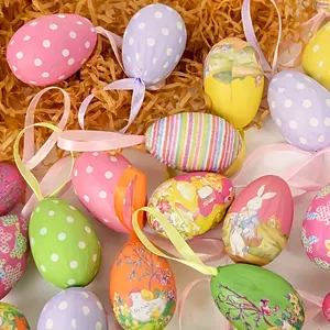 Five-piece/ten-piece Easter Eggs Hanging Foam Eggs Easter Tree Decoration Party Decoration Supplies Party Birthday Home Decoration Indoor Products Decoration Listing