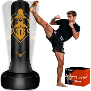 70" Freestanding Punching Bag with Stand, At Home Gym Boxing Equipment for Adults, Includes Boxing Gloves, Electric Pump, Reflex Ball for MMA Muay Thai Training, At Home Gym Equipment