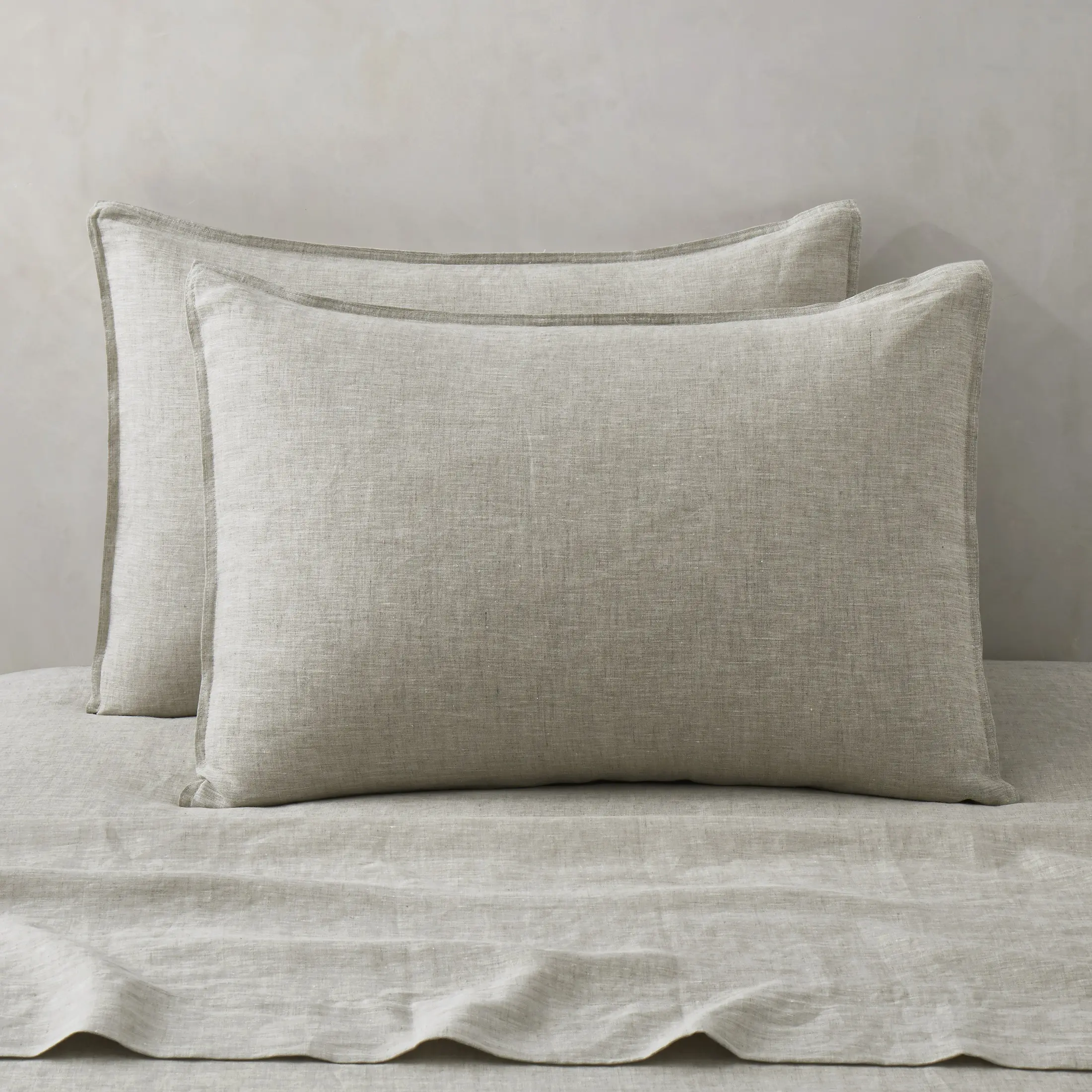 ATLINIA 100% Linen Pillowsham 2 Pack, Natural French Flax Farmhouse Style Envelope Pillowcase Without Filler Breathable Sheets Durable Bedding Accessories