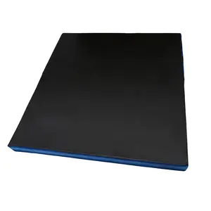 COSTWAY - Bi-Fold Gymnastics Mat Thick Folding Exercise Mat with Carrying Handles-Black