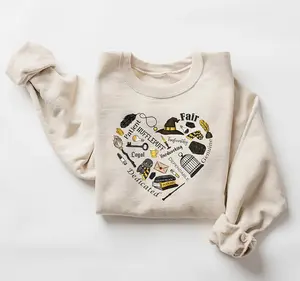 Yellow Wizard Heart Sweatshirt, Universal Studios Tee Shirt, HP Shirt, Wizard Wand Sweater, Magic Wand T-Shirt, Witch Heart Shirt, Hogwarts School Shirt