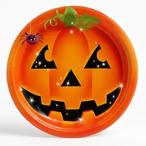 Perfect Pumpkin Halloween Paper Plates - 8.5'' Round