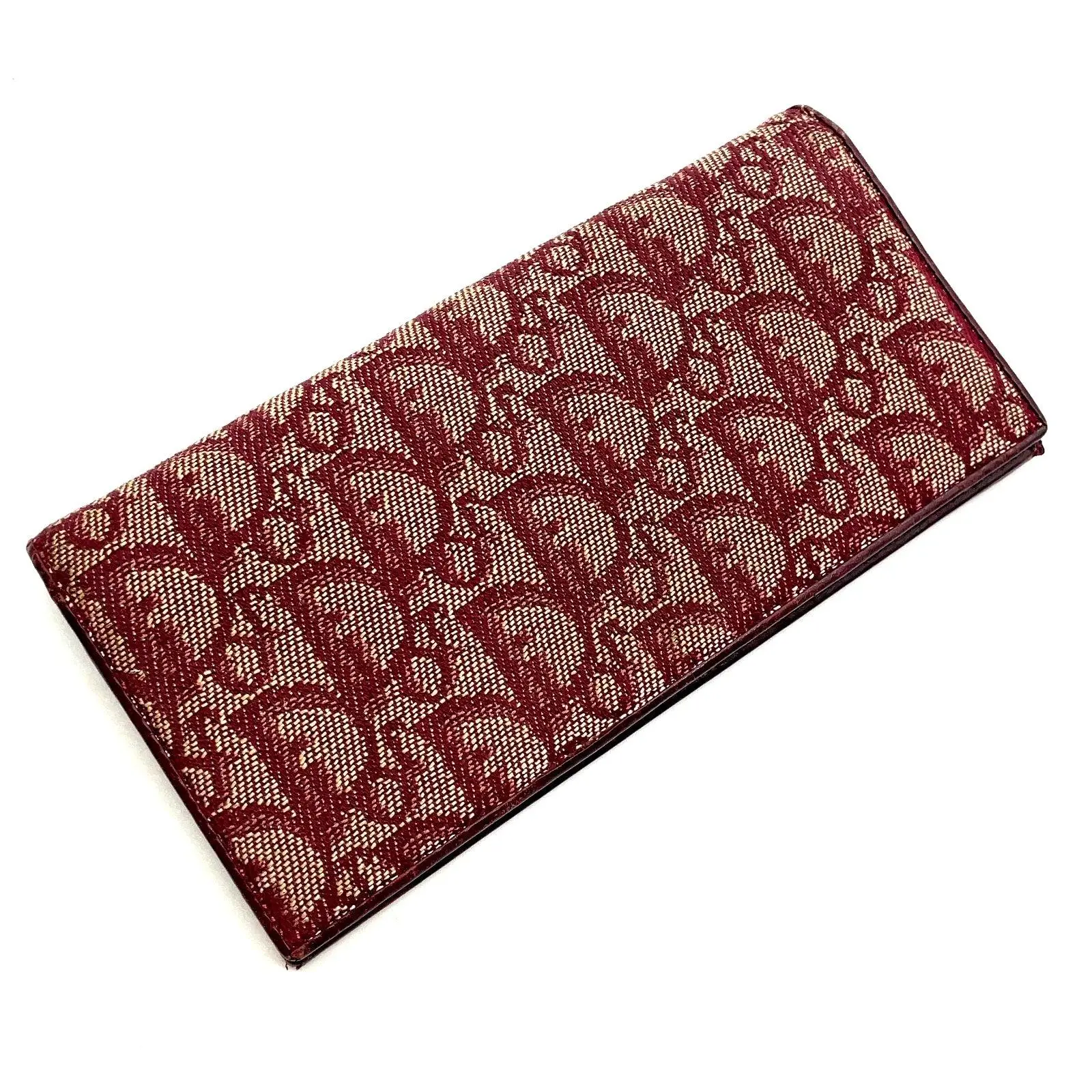 Pre-owned Other Other Christian Dior Trotter Bordeaux Long Wallet 11494972090/534221