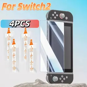 Switch2 Screen Protector Set, 7.9-Inch HD Tempered Glass Film, Easy Install Kit, Scratch-Resistant Design, Dust-Free Application