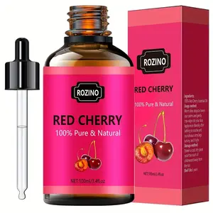 ROZINO Red Cherry Essential Oil 100ml - 100% Pure Natural Body Oil for Nourishing & Moisturizing - Sweet Fragrance for Relaxation & Hair Care - Dark Glass Bottle with Dropper - Moisture Moisture Scent Aroma Scented