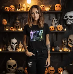 Spooky Season Ombre Element Unisex Top - Soft Summer Tee with Full Color Digital Print for Women & Men - Printed in USA