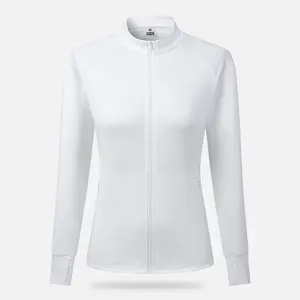 LEDUNTINO Women's Full-Zip Sport Jacket, Tight Fit, Long-Sleeved Fitness Top, With Zippered Pockets, Suitable For Yoga, Running And Fitness.