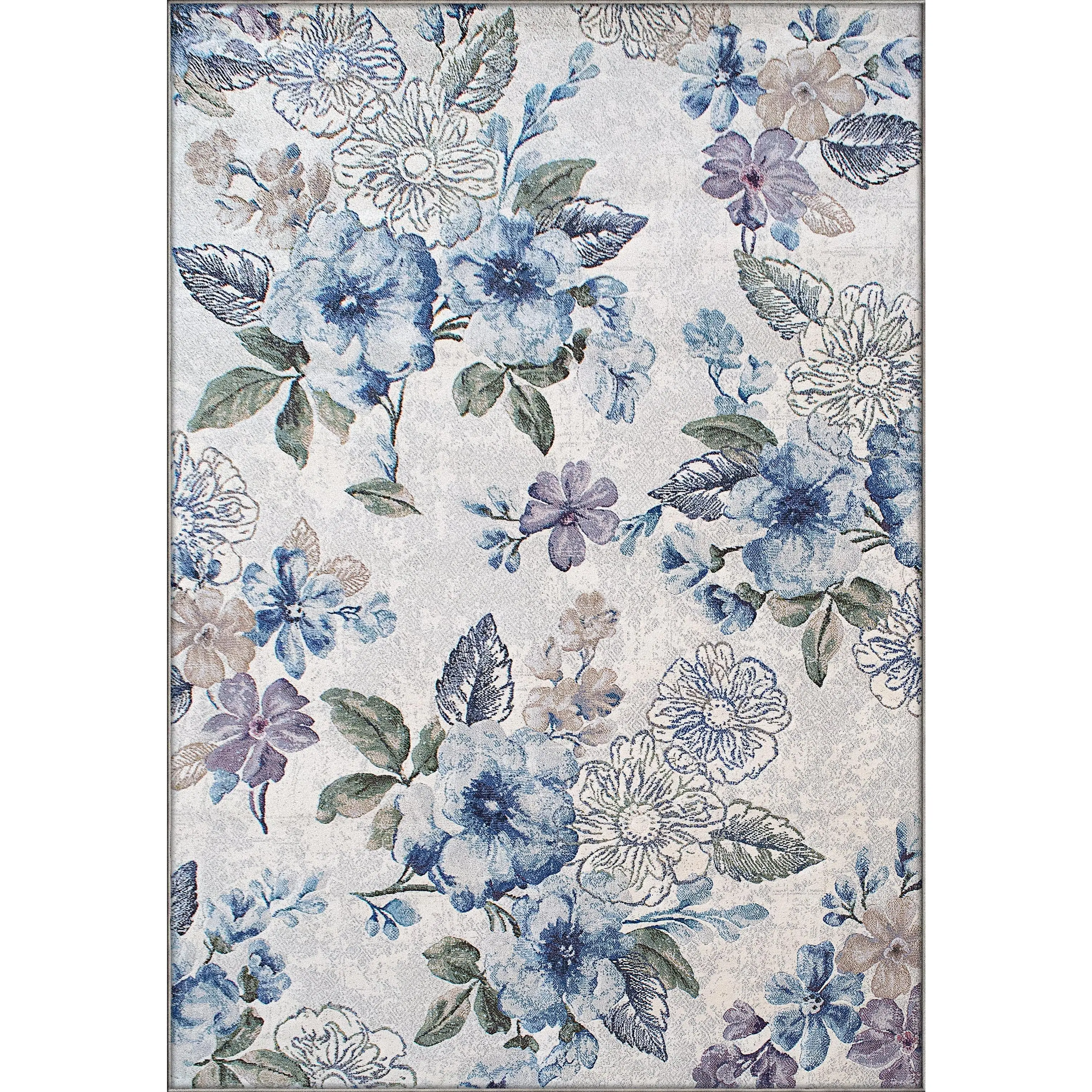Dynamic Rugs Eclipse 63322 Cream Blue Transitional Machine-Made Rug