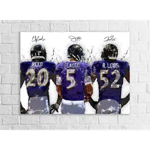Legends Ed Reed, Ray Lewis, Joe Flacco Vintage Poster - Premium Man Cave Wall Art Unframed