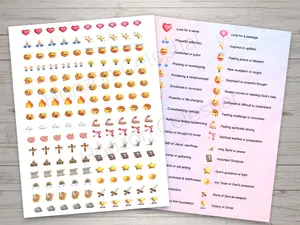 Bible Study Emoji Stickers - Faith-Based Clear Round Stickers for Journaling, Prayer, Devotionals & Christian Women, Transparent 3D Style