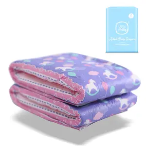 LittleForBig Little Fantasy Printed Adult Brief Diapers Soft Thick Fluffy High Absorbency 2 Pieces Medium & Large Sizes