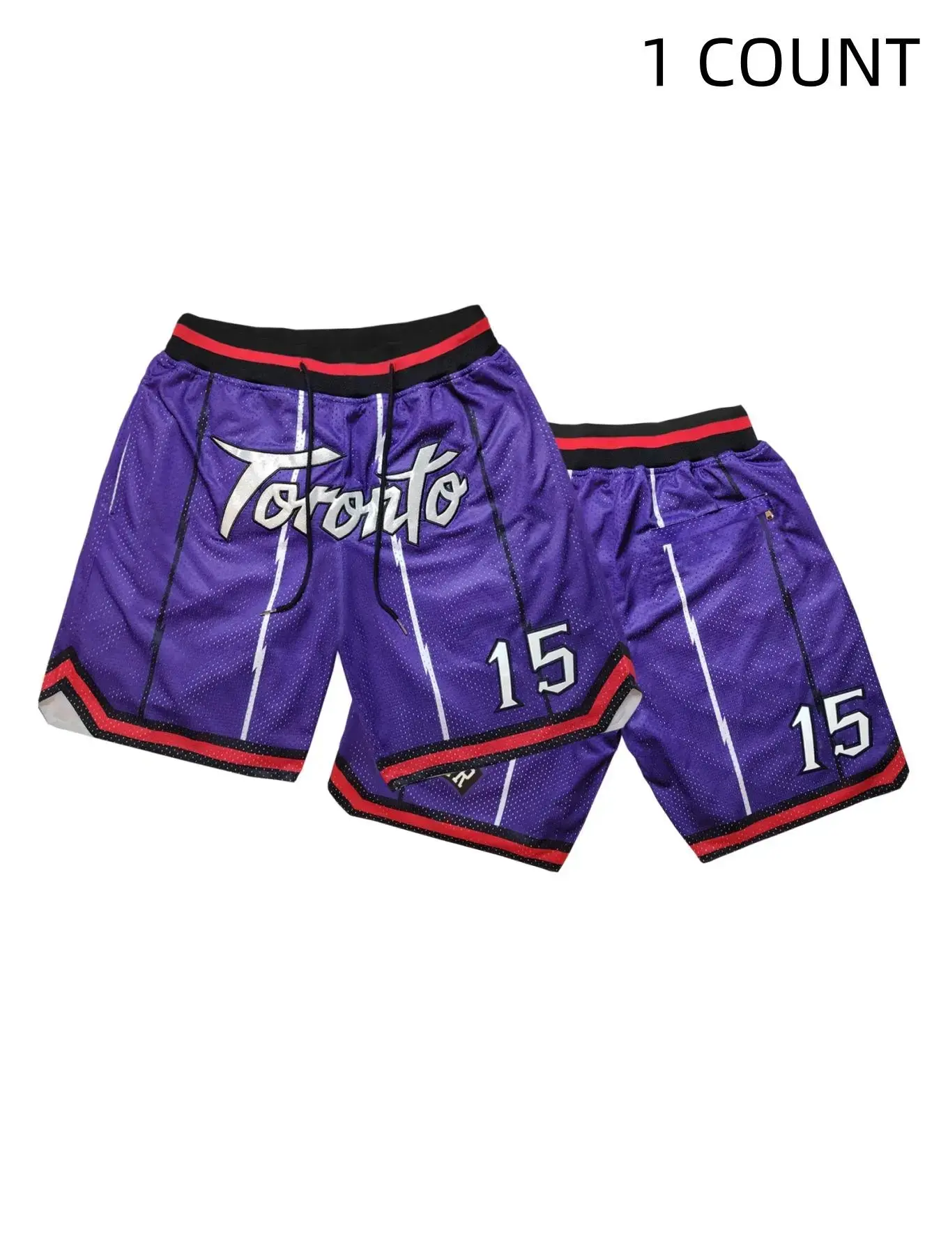 Men's Letter and Number 15 Embroidery Basketball Shorts, Casual Breathable Quick-Dry Elastic Waist Design, Pocket Sports Shorts for Workout, Active Shorts, Athletic Shorts Sweetpants
