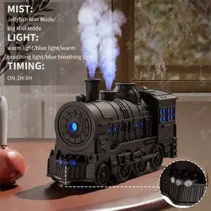 Essential Oil Diffuser, 2 Spray/glow-in-the Dark Modes, Air Humidifier Aromatic Scent Cold Mist Diffuser, Color Light Automatic Off, Black for Family Bedroom