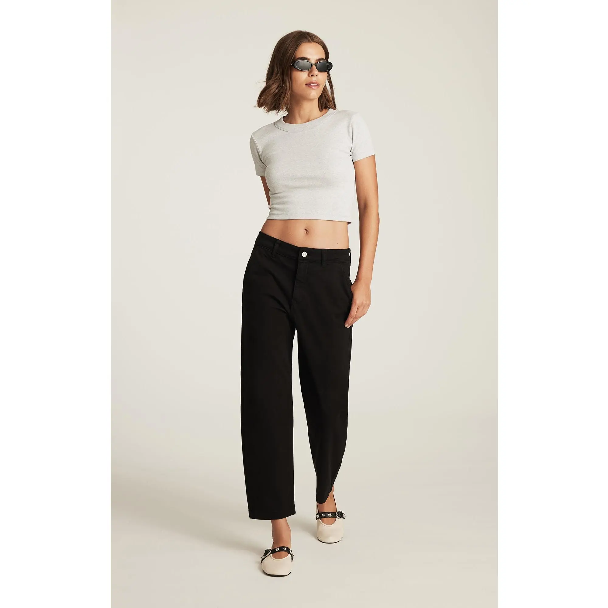 Men's Basic Cotton Straight Chino Pants - Black Casual Twill Fabric, Hip-Flattering Leg Fit, High Rise, Elastane, Hip-Fitting, Straight Leg, Menswear, Cotton Fabric, Trouser, Fitted, Long