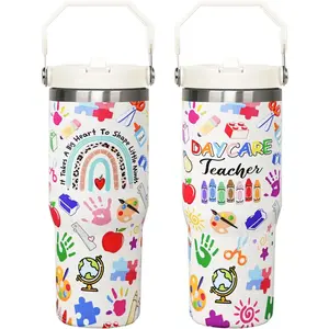 Daycare Teacher Gifts 30 Oz Daycare Teacher Insulated Tumbler Cup Daycare Teachers Appreciation Gifts For Women Men Travel Mug With Straw And Handle
