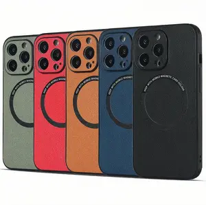 Luxury magnetic ultra-thin leather protective case, suitable for iPhone16 15 14 13 12 promaxplus, shockproof bumper mobile phone protective case