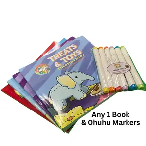 1 Premium Coloring Book + Ohuhu Markers Artist Edition bundle Thick Paper Curated Color Palettes