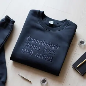 Embroidered Lash Artist Sweatshirt, Funny Lash Tech Crewneck, Esthetician Gift, Beauty Professional Shirt, Bomb Ass Lash Artist Sweater