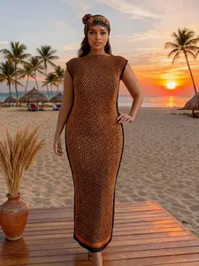 Women's Boho Style Striped Long Robe Set, Satin Shawl Scarf Headband Sun Protection Wrap, All Seasons Fashion, Swimwear Cover Up, Beach Swimsuit Cover, Swimsuit Cover Ups