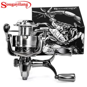Sougayilang Spinning Reel, Metal Frame Carbon Fiber 5.0:1 Gear Ratio, Aluminum Spool Double Rocker Arm Handle, Available in Freshwater & Saltwater