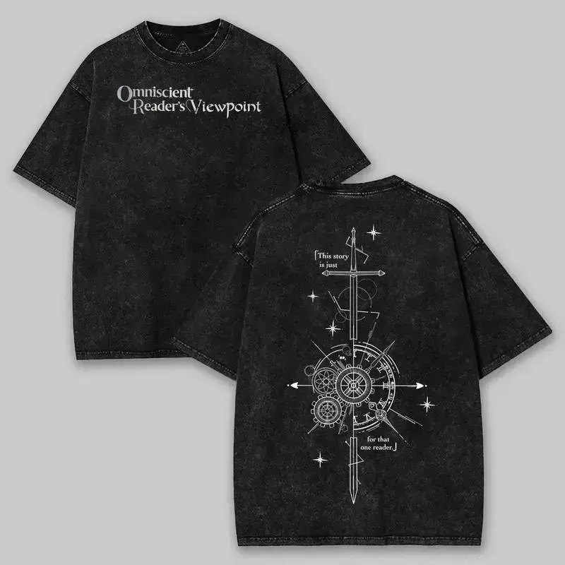 shirts Omniscient Reader's Viewpoint Manhwa Vintage Washed Graphic Tee Unisex Heavyweight Soft Cotton T-Shirt, Manhwa Tshirt, Webtool Tee, Manhwa Tshirt Menswear Top Streetwear Tropical Casual Crewneck Shortsleeve