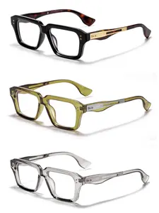 Unisex Casual Metal Frame Glasses, Stylish Square Frames, Anti-Blue Light, Classic Versatile Design, Suitable for Travel Beach Cycling Music Festivals