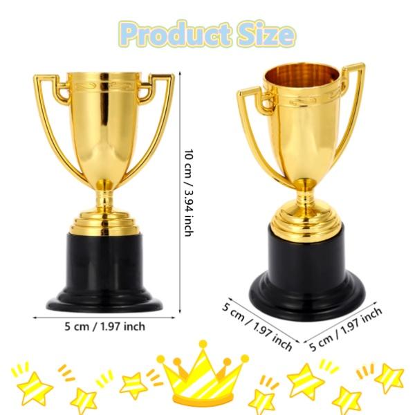 24 Pack Mini Trophies for Kids Awards,Plastic Gold Award Trophy Cups,Golden Award Trophy Cups Set,Gold Participation Trophys Cup for Party Favors,Rewards,Props,Sports,Competitions