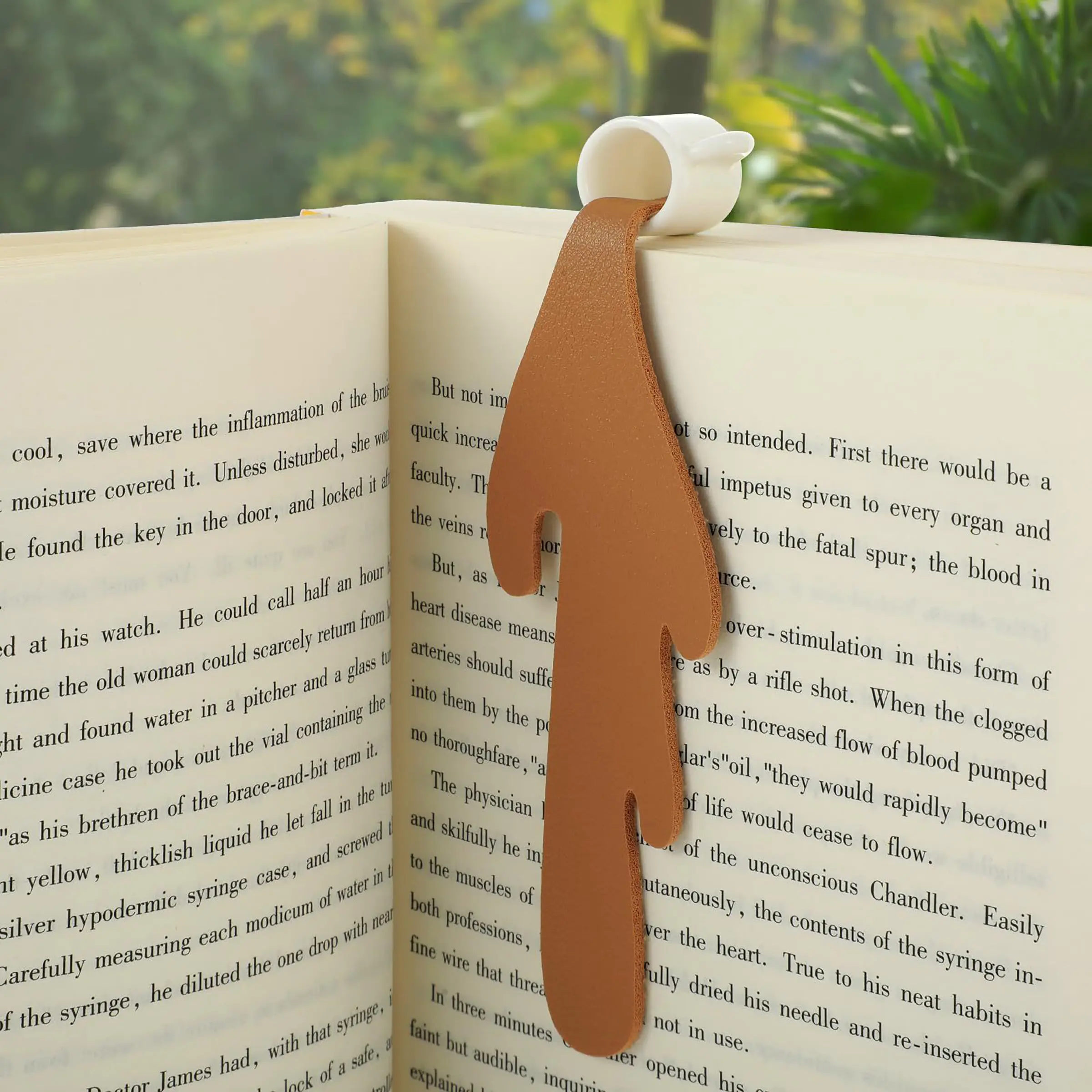 10 Spilled Coffee Bookmarks Creative Leather PU Cup Bookmarks, Unique Design for Coffee Lovers, Durable & Stylish Reading Accessories