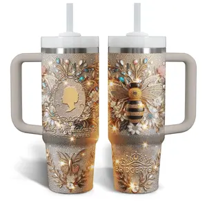 Bridgerton TV Series Custom Tumbler With Handle, 40oz Stainless Steel Tumbler With Handle, Leak-Proof and Stylish for Everyday Use