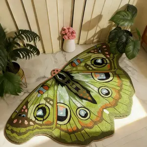 Creative Butterfly Pattern Carpet, Bohemian Style Living Room Rug, Irregular Art Vintage Bedroom Mat, Soft Comfort Bathroom Foot Pad, Butterfly Area Rug