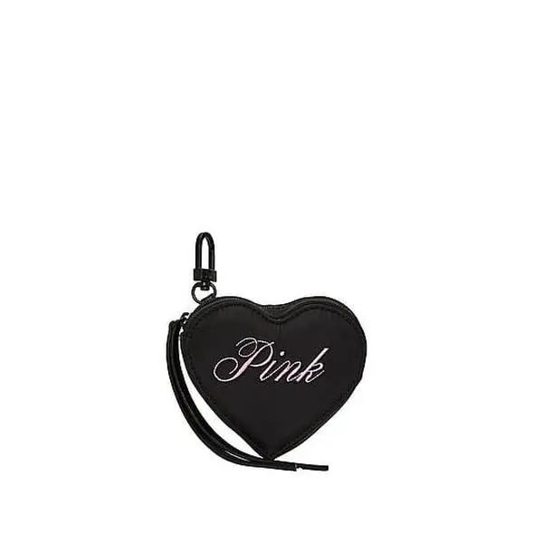 PINK Heart Pouch Keychain Charm