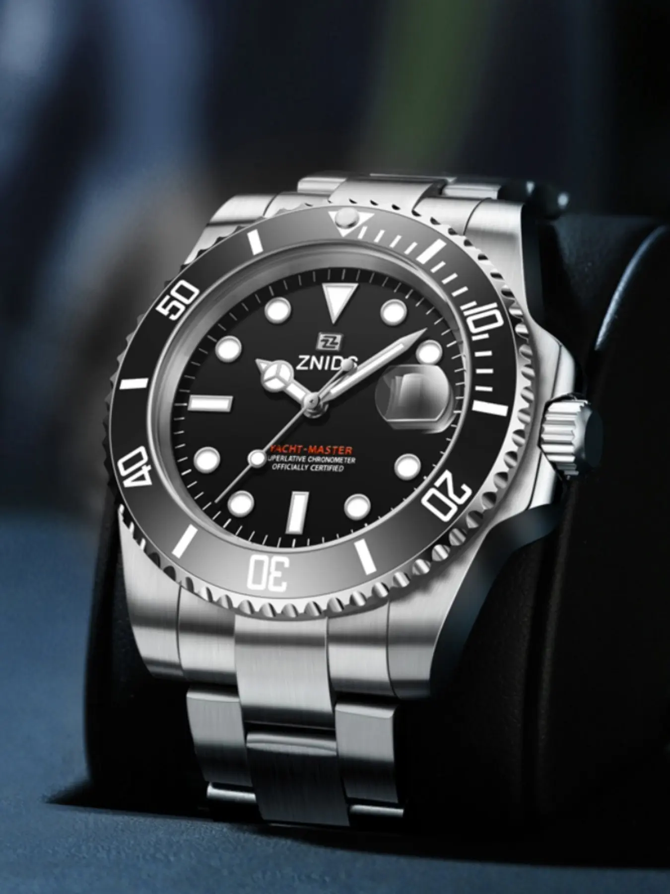 Luxury Submariner Series Ghost Men's Watch, Fashion Business Waterproof Automatic Mechanical, Stainless Steel Strap, All Occasions