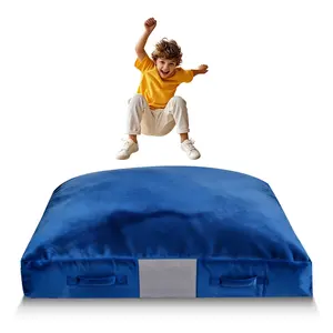 【Summervibes】VEVOR Crash Pad, 5 x 5 ft Crash Pad for Kids Sensory with Foam Blocks and Washable Cover, Giant Pillow Mat Large Soft Foam Landing Zone, Sensory Room Equipment for Children Jumping, Relaxing & Play