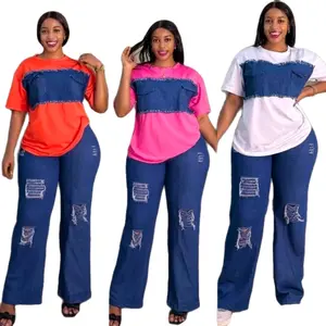 MakeMeChic Women's Casual 2 Piece Outfits Cap Short Sleeve Tee Shirt Top and Pocket Wide Leg Pants Set - Stylish Women's Clothes - Suits, Womenswear