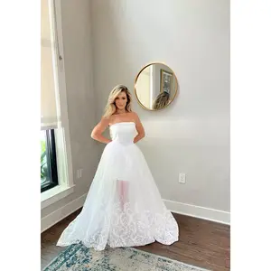 Bridal Overskirt Lace and Sequin Trim