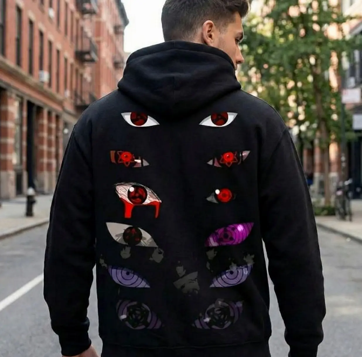 Naruto Anime Akatsuki Eyes Hoodie, Anime Fan T-shirt, Sweatshirt, Graphic Tee Shirt, Trendy Best Gift For Fans