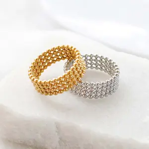 Small round bead ring polished stainless steel index finger ring multiple sizes available women's jewelry