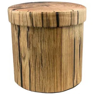Log Print Foldable Storage Ottoman for Furniture and Indoor Decoration