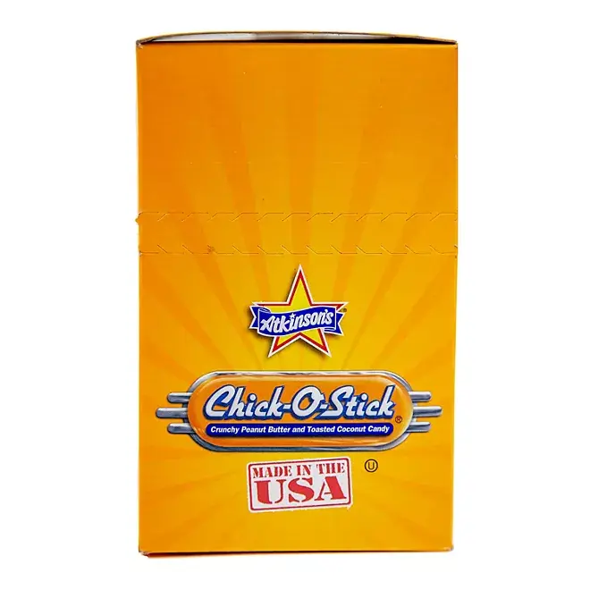 Atkinson's Chick-O-Stick Candy Treats, Roasted Peanuts & Coconut Blend, Trans Fat Free, 0.07oz Each, 36-Piece Box, Enjoy On The Go, All Ages, Sweet Snack Option