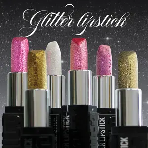 3-Pack Glittery Diamond Lipstick Set, Metallic Makeup Lipgloss, Non-Sticky, Waterproof, Glossy Lip Cosmetic Lipgloss Makeup
