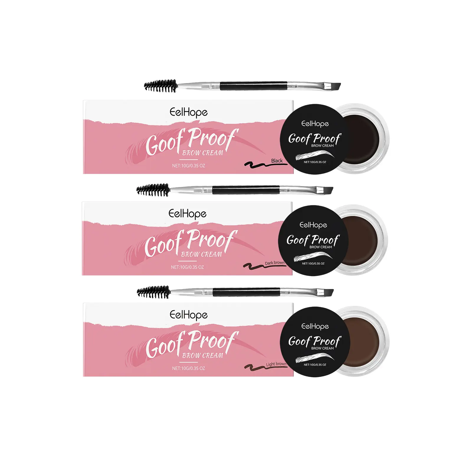 Eelhope Eyebrow Cream Series Of Anti-Smudging Multi-Color Eyebrow Color Moisturizing Nourish Long-Lasting Dry Waterproof Eyebrow Cream