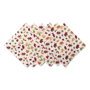 Design Imports Set of 6 Scattered Leaves PrintNapkins Design Imports Set of 6 Scattered Leaves PrintNapkins