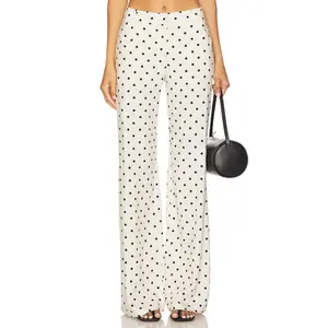 Amanda Uprichard Saddler Pants in Beige & Black