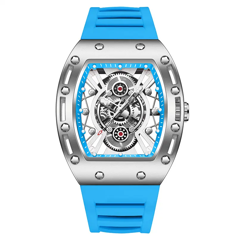 Silver shell blue surface   blue ribbon