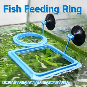 Square and Round Fish Tank Feeder Combo, Floating Feed Ring for Betta Fish, Shrimp Dispenser, Mini Timer Fish Food Feeder, Turtle Feeder