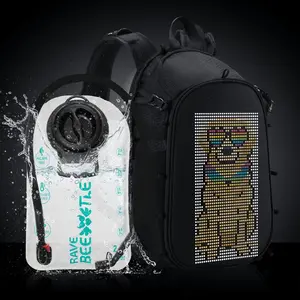 RaveBeetle Elytra LED Hydration Pack 3.0 – Festival Backpack with Water Bladder (Black)