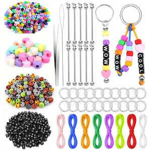 667Pcs DIY Personalized Keychain Making Kit with Letter & Heart Beads, Complete Bead Set for Custom Key Rings, Bracelets, Necklaces & Backpack Charms, Ideal Handmade Craft Gift Supplies