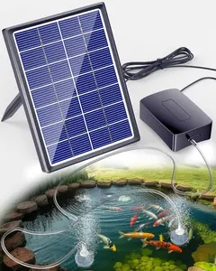 Biling Solar Aerator for Pond with 2200 mAh Backup Battery, 3 Modes Solar Air Pump Hydroponics Air Pump, Solar Aerator Pond Air Bubbler Outdoor Fish