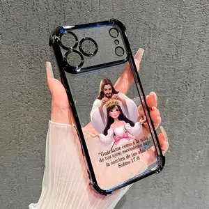 Phone Case: God-given Crown Blessing Pattern.Suitable for a variety of iPhone and samsung  models, from Iphone 15,17 series to Iphone 11 series. Electroplated Corner Protection Phone Case for Protecting the Device from Drops.